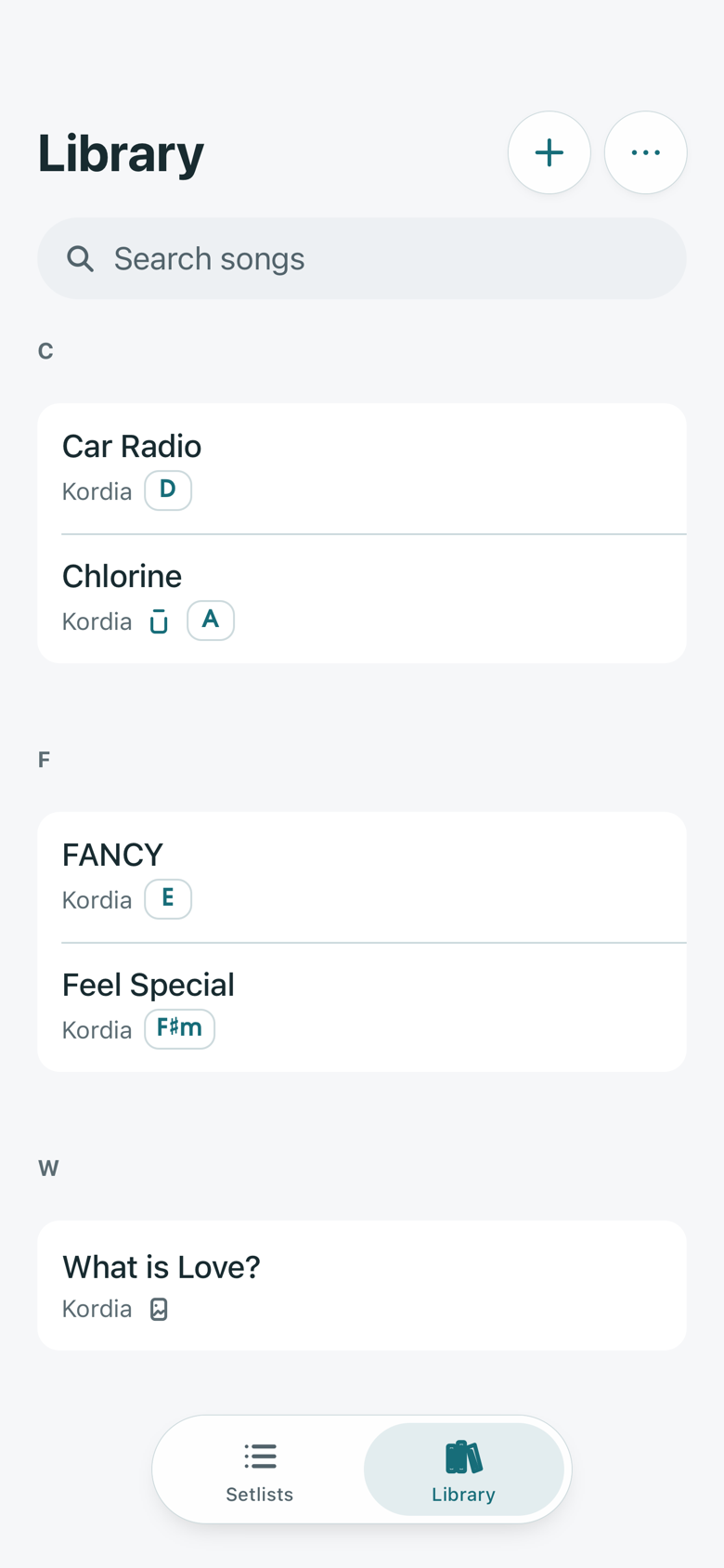Kordia song library
